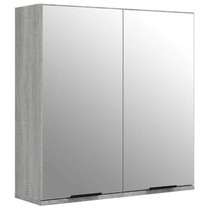 vidaXL Badkamerkast met spiegel 64x20x67 cm grijs sonoma eikenkleurig