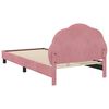 vidaXL Bedframe voor kinderen met hoofdbord Roze 90 x 200 cm Fluweel