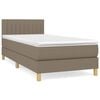 vidaXL Boxspring met matras stof taupe 100x200 cm
