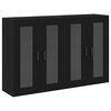vidaXL Wandkasten 2 st Zwart Eiken 69,5 x 34 x 90 cm Bewerkt hout