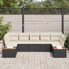 vidaXL Tuin Sofa Set met kussen 7 pcs Zwart poly rattan