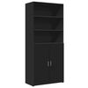 vidaXL Hoge kast 80x42,5x185 cm bewerkt hout zwart