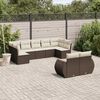 vidaXL 9-delige Loungeset met kussens poly rattan bruin