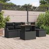 vidaXL Tuin Sofa Set met opslag 6 pcs Zwart Poly riet