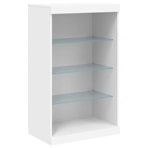 vidaXL Dressoir met LED-verlichting 60,5x37x100 cm wit