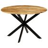vidaXL Eettafel 120x77 cm massief ruw mangohout en staal