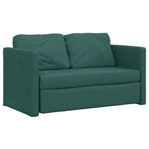 vidaXL Slaapbank vloermodel 2-in-1 112x174x55 cm stof donkergroen