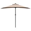 vidaXL Tuinparasol Taupe 294 x 150 x 223 cm Polyester en staal