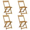 vidaXL Opvouwbare Tuinstoelen 4 st Naturel Massief Acaciahout