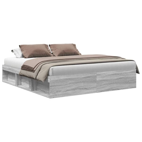 vidaXL Bedframe grijs sonoma eikenkleurig 180x200 cm Super King Size