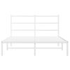 vidaXL Bedframe met hoofdbord metaal wit 140x200 cm
