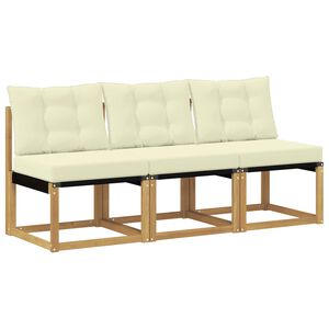 vidaXL 3 Stuk Buiten Midden Sofa Massief acaciahout en Textilene Stof