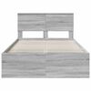 vidaXL Bedframe met hoofdeinde Grijs Sonoma 135 x 190 cm Bewerkt hout