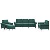 vidaXL 4-delige Loungeset met kussens fluweel donkergroen