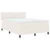 vidaXL Boxspring bed Cr&egrave;me en Wit 203 x 144 x 88 cm Katoenen stof