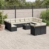 vidaXL 13-delige Loungeset met kussens poly rattan zwart