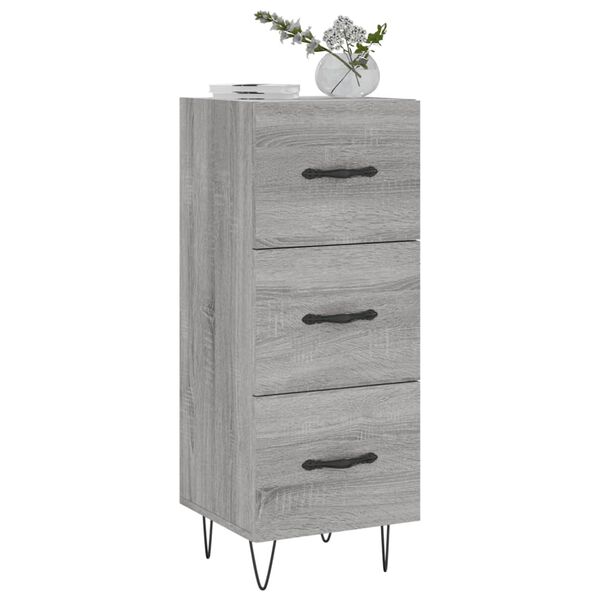 vidaXL Dressoir 34,5x34x90 cm bewerkt hout grijs sonoma eikenkleurig