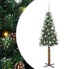 vidaXL Slanke Kerstboom Groen 150 cm PVC en massief dennenhout