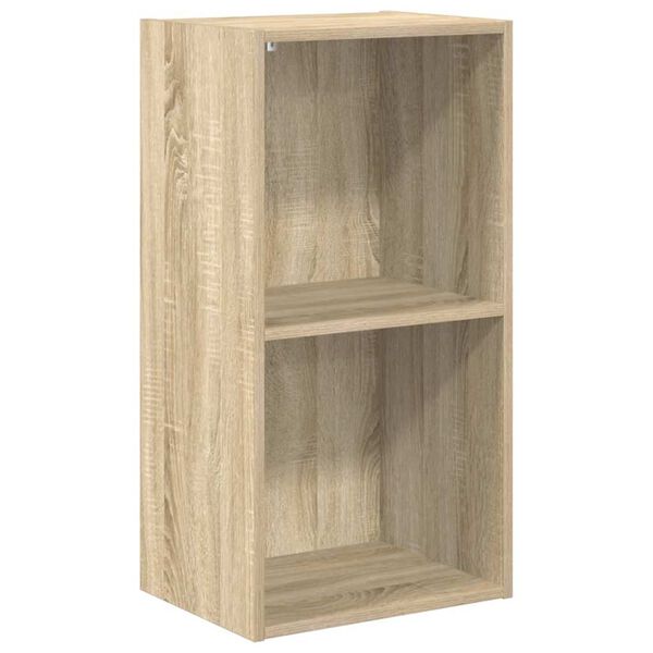 vidaXL Boekenkast met 2 schappen 40x30x76,5 cm bewerkt hout sonoma eik