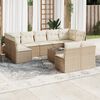 vidaXL 10-delige Loungeset met kussens poly rattan beige