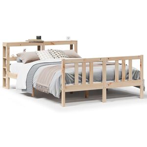 vidaXL Bedframe met hoofdbord massief grenenhout 120x200 cm