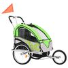 vidaXL Fietstrailer en kinderwagen 2-in-1 groen en grijs