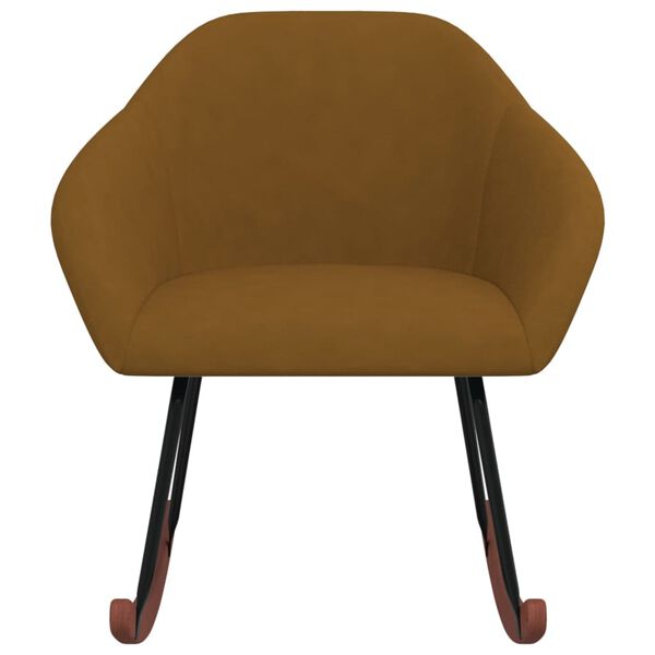 vidaXL Schommelstoel stof bruin