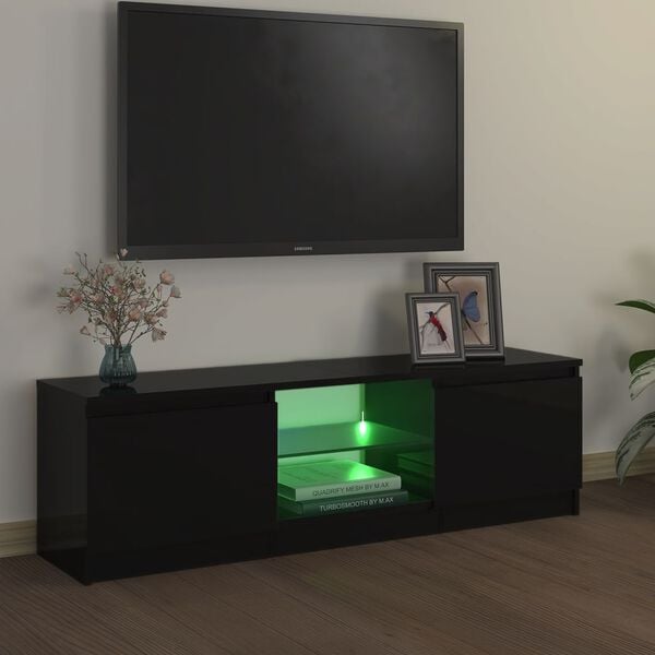 vidaXL Tv-meubel met LED-verlichting 120x30x36 cm zwart