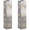 vidaXL Solar LED Pad Licht 2 pcs Zilver Roestvrij staal