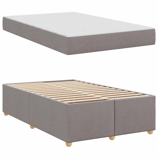 vidaXL Bedframe met matras Taupe 120 x 190 cm Stof