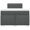 vidaXL Boxspring met matras stof donkergrijs 120x190 cm