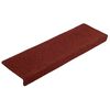 vidaXL Trapmatten Zelfklevend 10 st 65x21x4 cm Bordeaux Rood Rechthoekige Rand