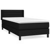 vidaXL Boxspring met matras stof zwart 90x200 cm