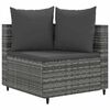 vidaXL 5-delige Loungeset met kussens poly rattan grijs
