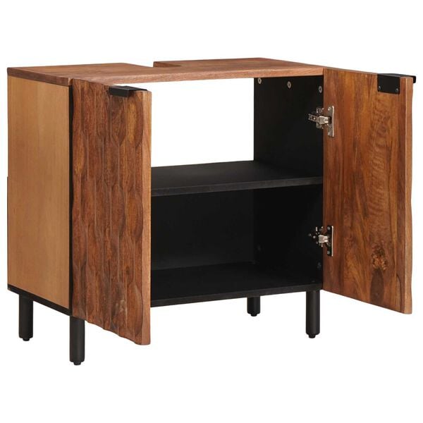 vidaXL Badkamer wastafelkast Bruin 62 x 33 x 58 cm Massief Mango Hout