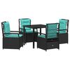 vidaXL Tuin eettafelset 5 st Zwart poly rattan