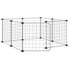 vidaXL Huisdierkooi met 8 panelen en deur, zwart 35x35 cm staal