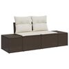 vidaXL Tuin Sofa Set met kussen met opslag 5 pcs Bruin en Cr&egrave;me