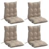vidaXL Stoelkussens 4 st lage rug oxford stof taupe