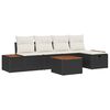 vidaXL Tuin Sofa Set met kussen 6 pcs Zwart Poly riet