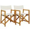 vidaXL Regisseursstoelen 2 st inklapbaar stof cr&egrave;mewit