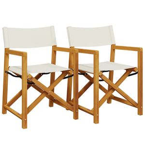 vidaXL Regisseursstoelen 2 st inklapbaar stof cr&egrave;mewit