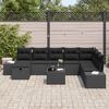 vidaXL Tuin Sofa Set met kussen 9 pcs Zwart Poly riet
