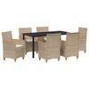 vidaXL Tuin eettafelset 7 st Beige poly rattan