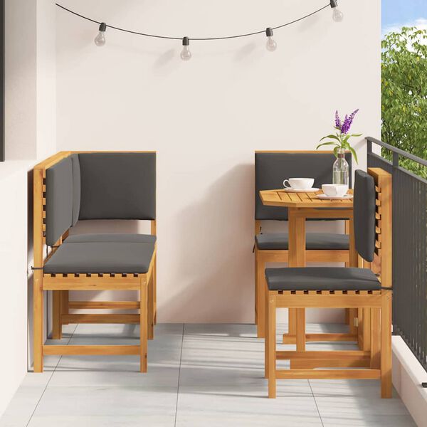 vidaXL Tuin Bistro Set 4 pcs Bruin Massief acaciahout