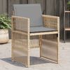 vidaXL Tuinstoelen 4 st met kussens poly rattan gemengd beige