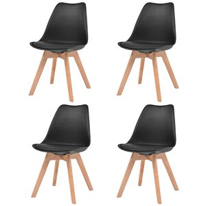 vidaXL Eetkamerstoelen 4 st kunststof zwart