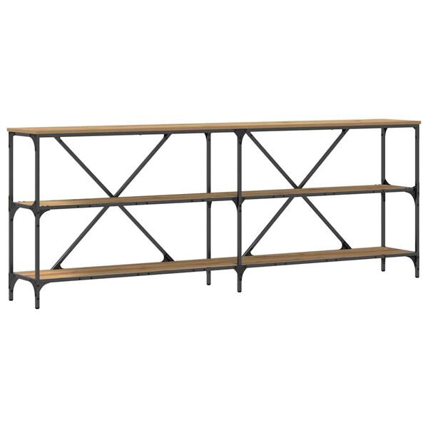 vidaXL Wandtafel Ambachtelijk eiken 200 x 30 x 75 cm Bewerkt hout