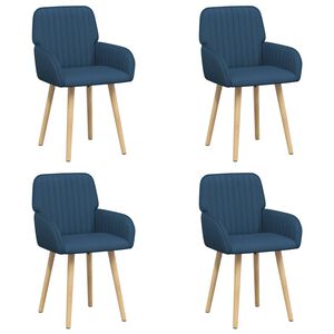 vidaXL Eettafelstoelen 4 st Stof Blauw 56,5 x 50 x 87,5 cm