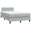 vidaXL Boxspring met matras en LED fluweel lichtgrijs 120x220 cm